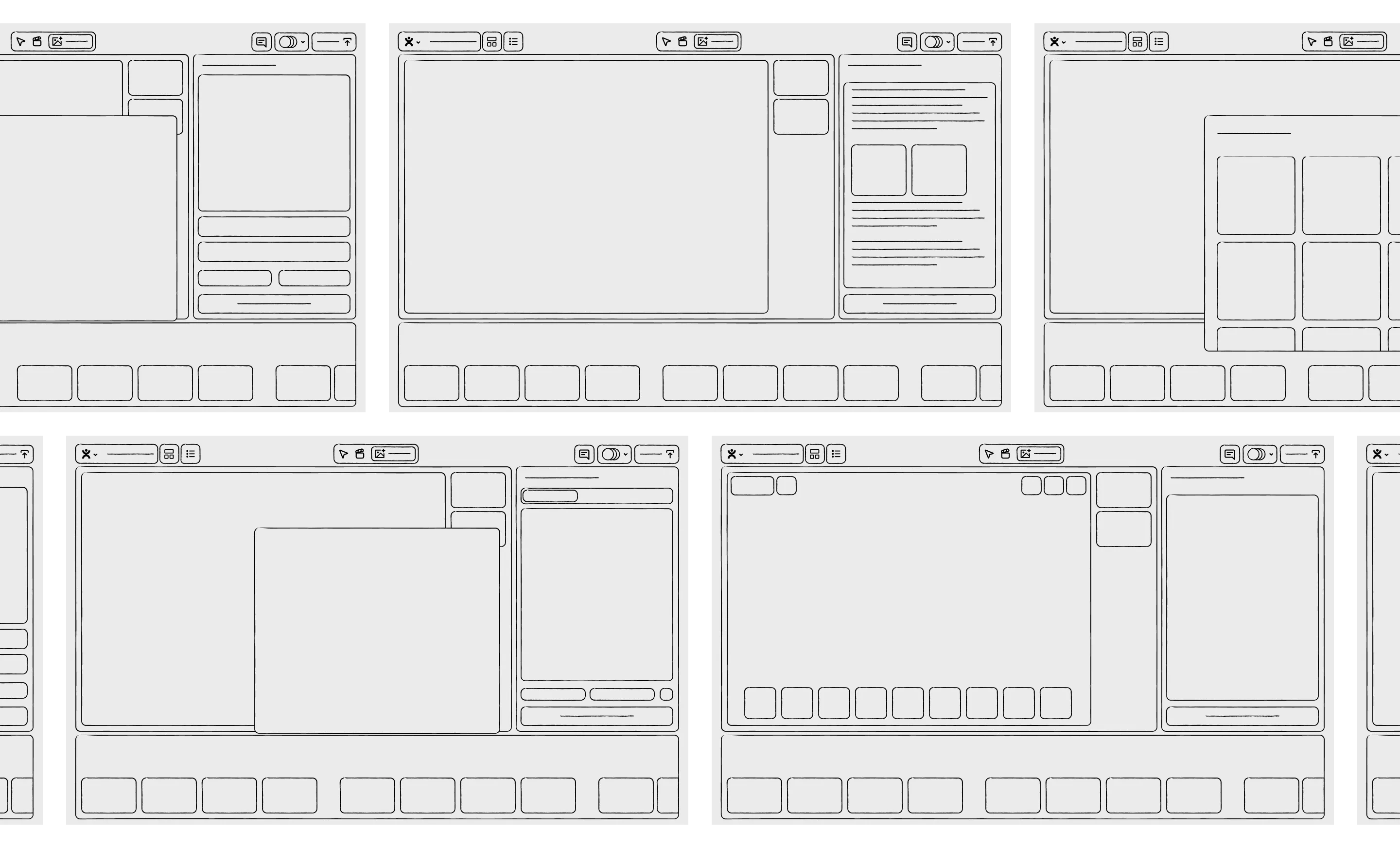 Sketches of the Style & Lighting Presets interface on web browsers