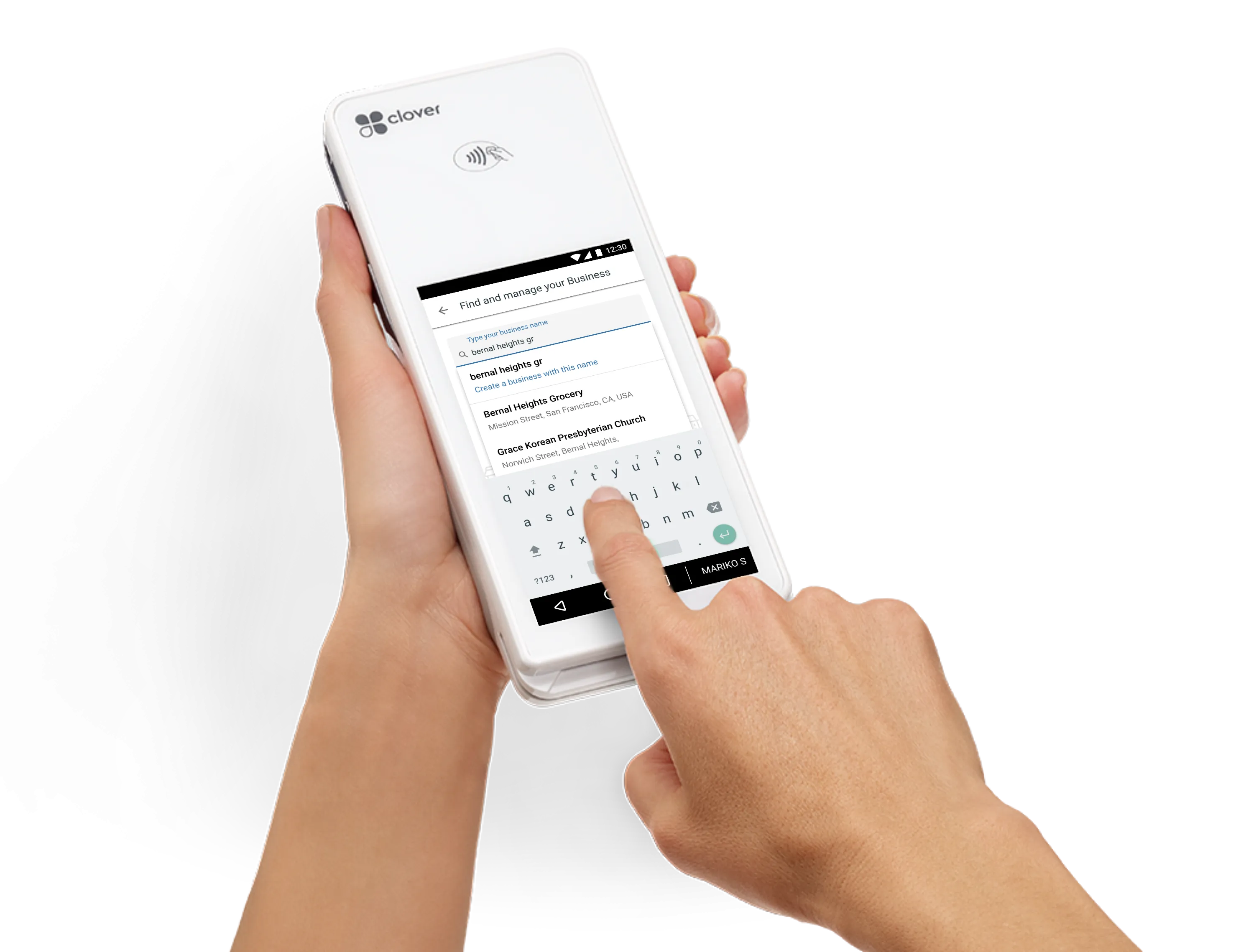 Clover Flex with hands - Find and manage your business-search for Bernal Heights Grocery