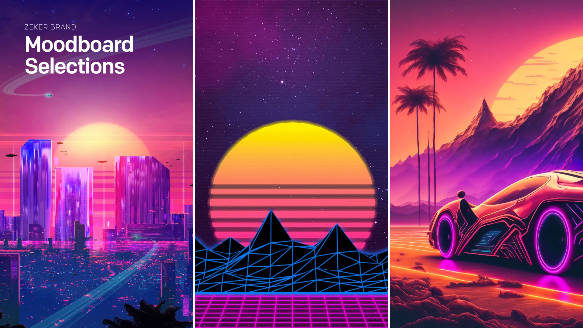 Selection of images from moodboard that helped to establish the brand vibe and aesthetic