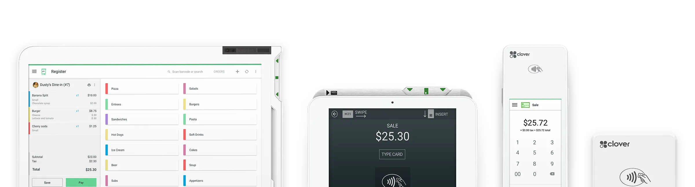 Clover Devices including Station, Mini, Flex, and Go cutoff midway to bottom of devices