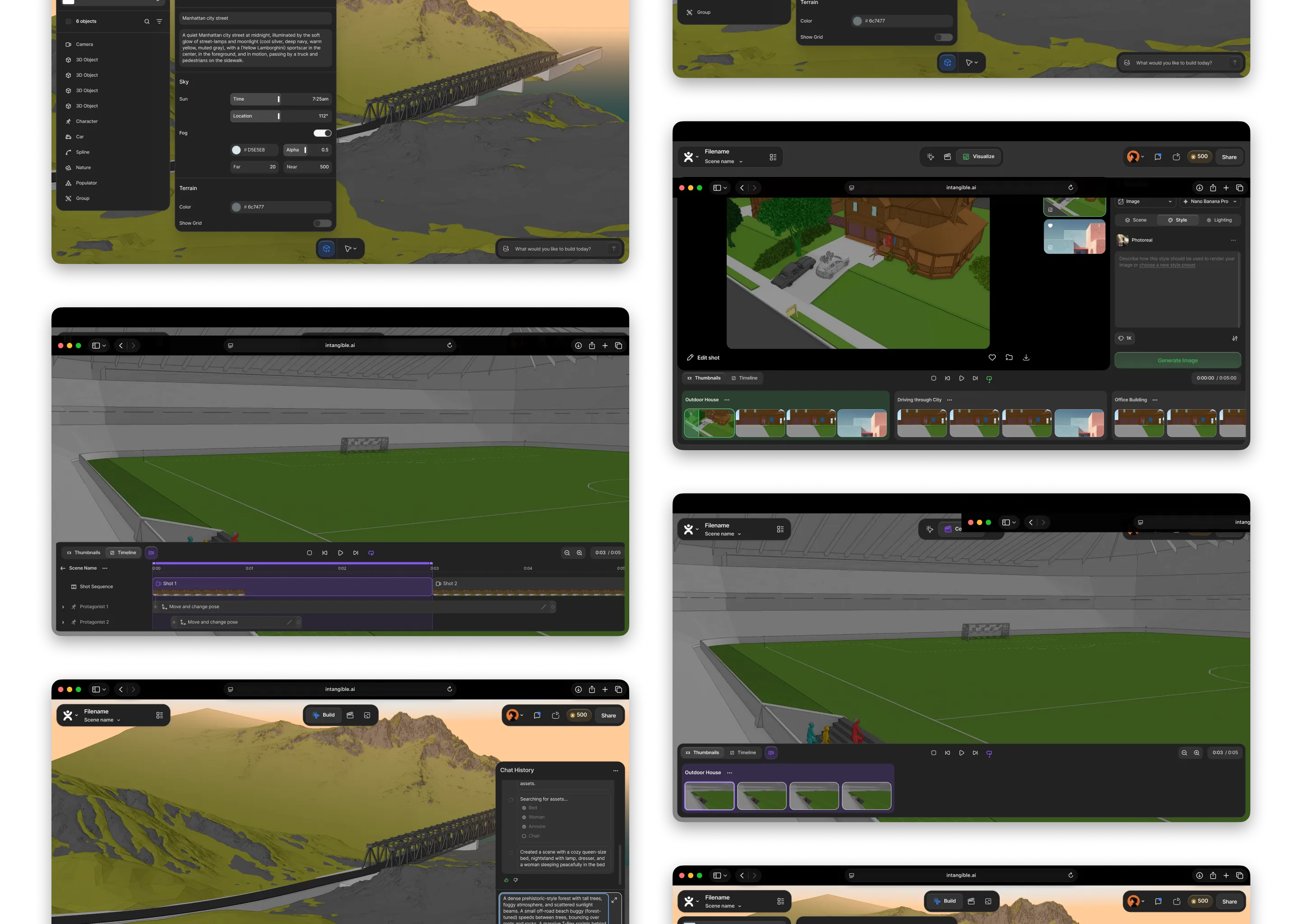 Intangible Studio screens in 2 column format