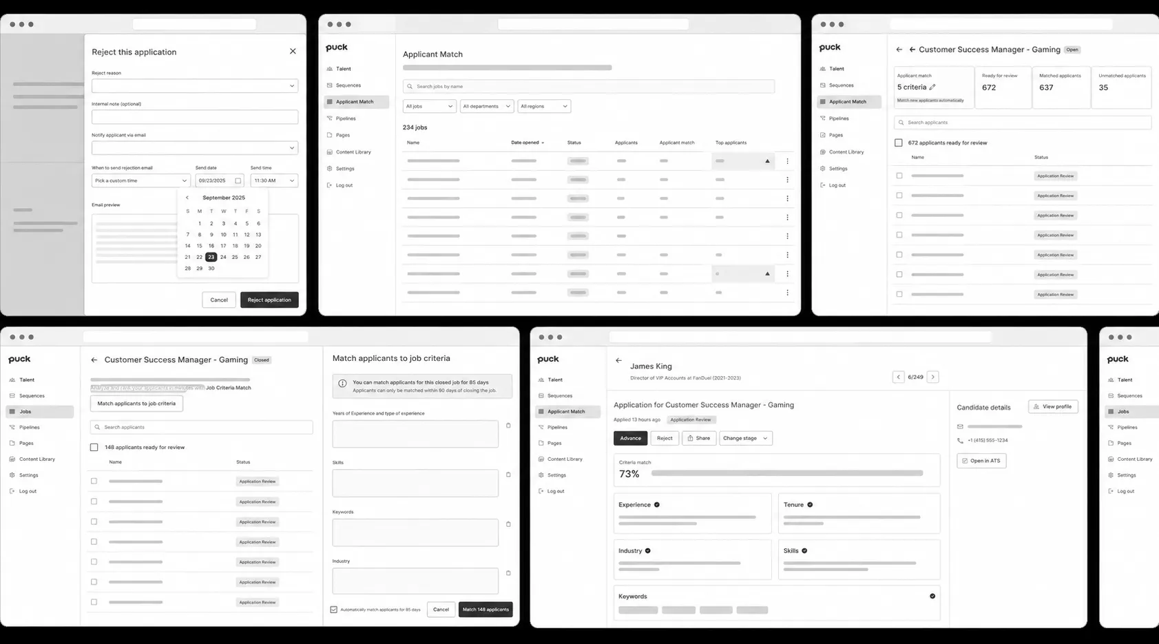 Applicant Match sketches in 2 rows